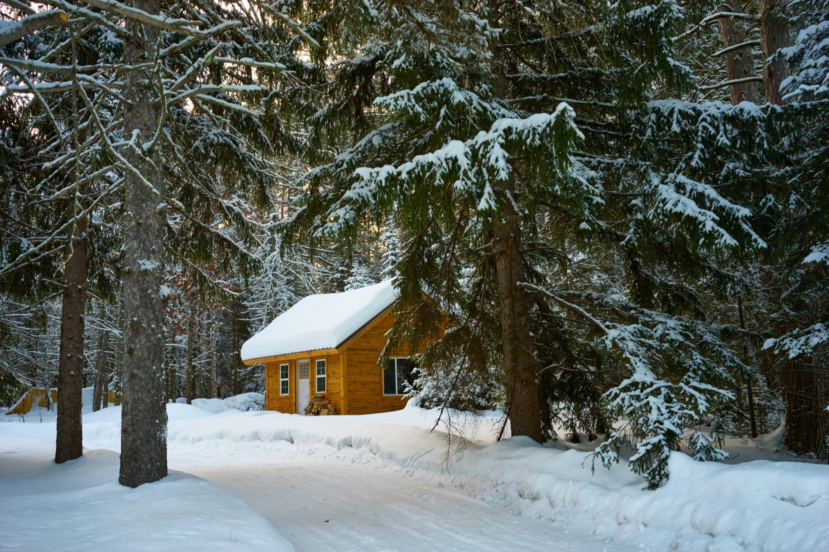 在山間的小屋里